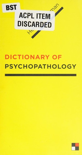 The Dictionary of Psychopathology