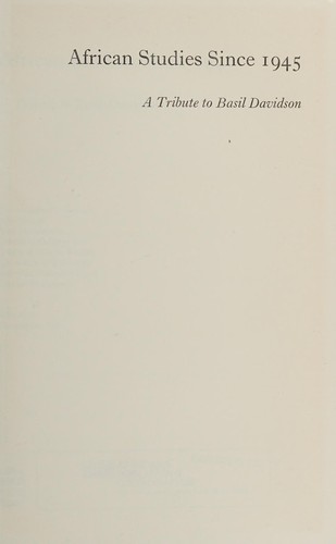 African studies since 1945