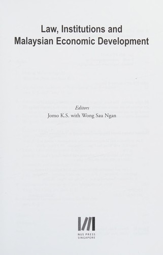 Law, Institutions, and Malaysian Economic Development