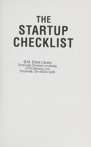 The Startup Checklist