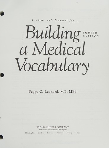 Instructor's Manual for Building a Medical Vocabulary