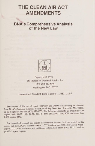 The Clean Air Act Amendments