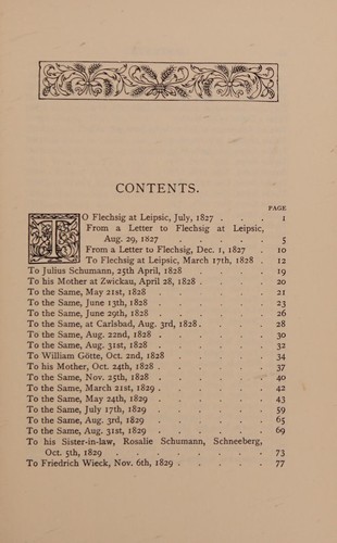 Early letters of Robert Schumann originally published by His wife