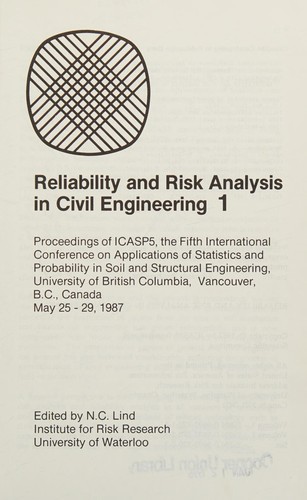 Reliability and Risk Analysis in Civil Engineering