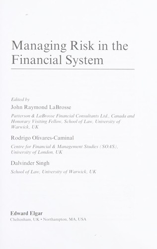 Managing Risk in the Financial System