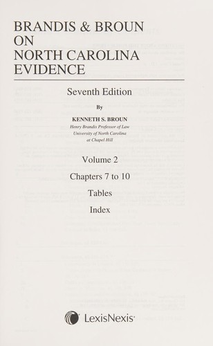 Brandis & Broun on North Carolina Evidence