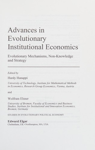 Advances in Evolutionary Institutional Economics