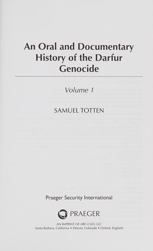 An Oral and Documentary History of the Darfur Genocide