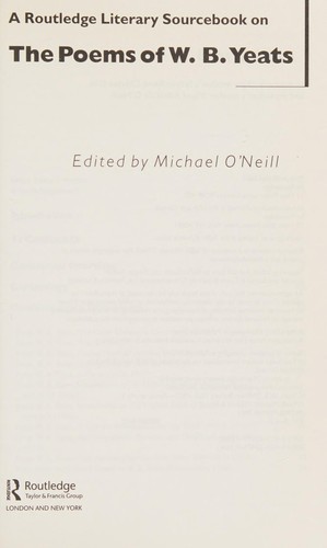 Routledge Literary Sourcebook on the Poems of W.B. Yeats