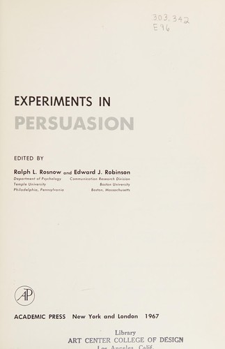 Experiments in Persuasion