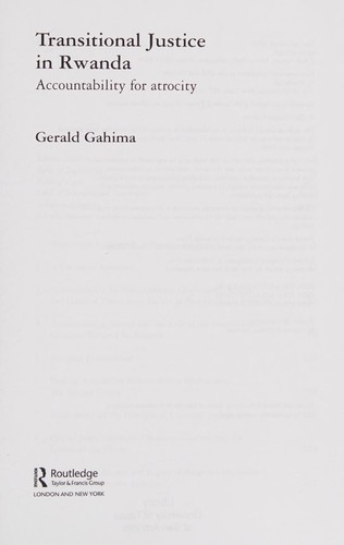 Transitional Justice in Rwanda