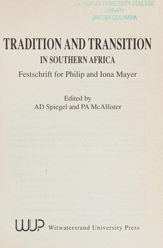 Tradition and transition in Southern Africa
