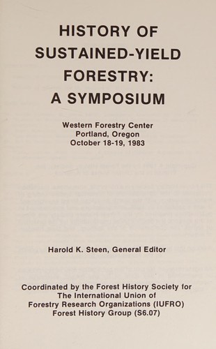 History of Sustained-Yield Forestry