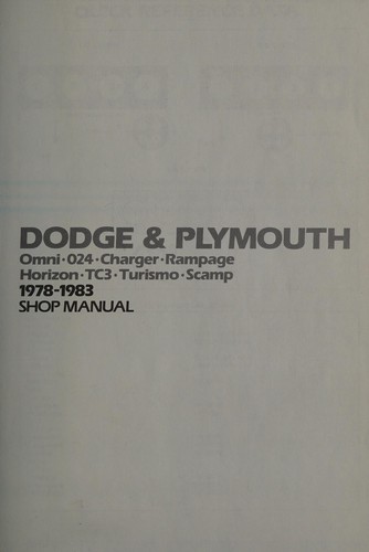 Dodge & Plymouth Omni, 024, Rampage, Horizon, TC3, 1978-1982
