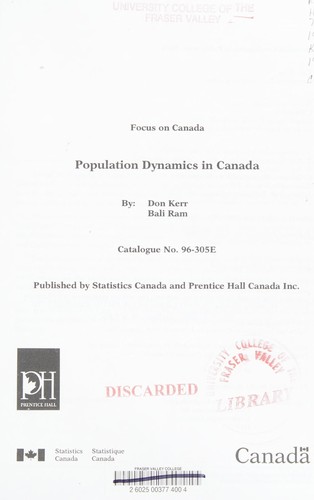 Population Dynamics in Canada