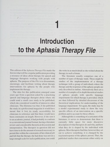 The Aphasia Therapy File