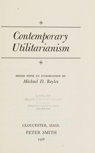 Contemporary Utilitarianism