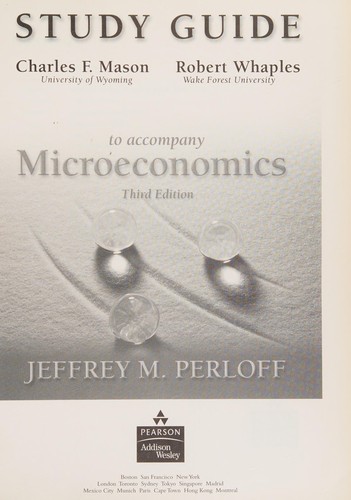 Study Guide to accompany Microeconomics
