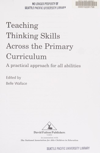Teaching thinking skills across the primary curriculum