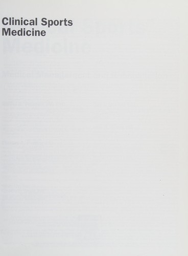 Clinical Sports Medicine