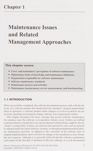 Software Maintenance Management