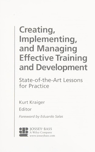Creating, implementing, and managing effective training and development