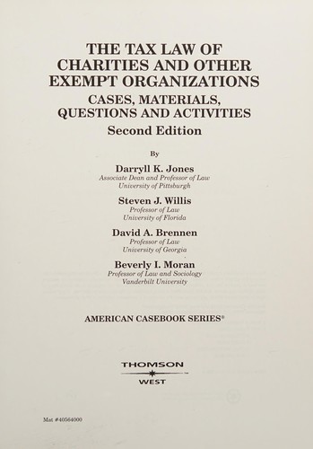 The Tax Law of Charities and Other Exempt Organizations