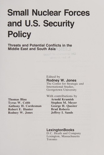 Small Nuclear Forces and U.S. Security Policy