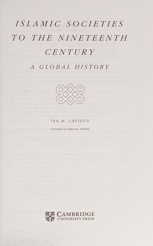 A Global History of Pre-Modern Islamic Societies