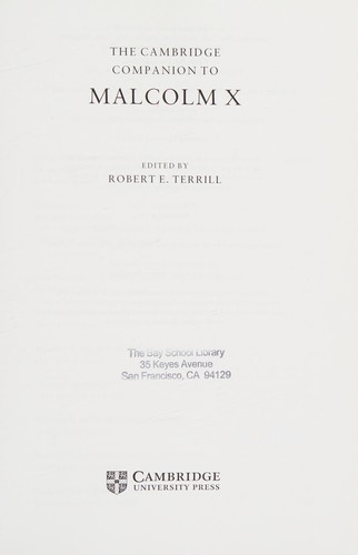 The Cambridge Companion to Malcolm X