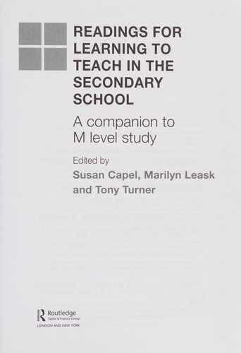 Readings for Learning to Teach in the Secondary School