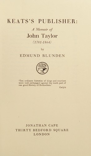 Keats's Publisher