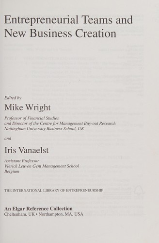 Entrepreneurial teams and new business creation