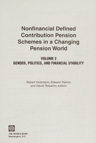 NDC Pension Schemes in a Changing Pension World