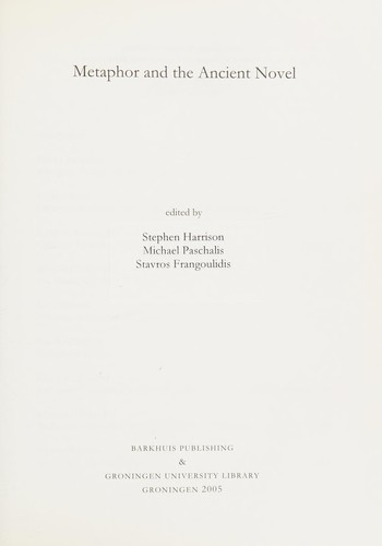 Metaphor and the Ancient Novel