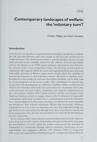 Landscapes of Voluntarism