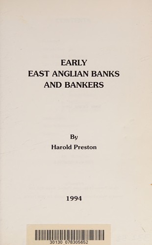 Early East Anglian Banks and Bankers