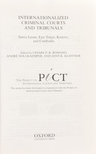 Internationalized criminal courts and tribunals