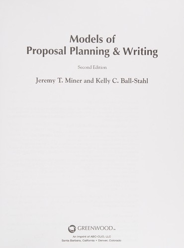 Models of Proposal Planning & Writing