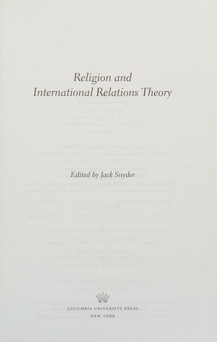 Religion and International Relations Theory