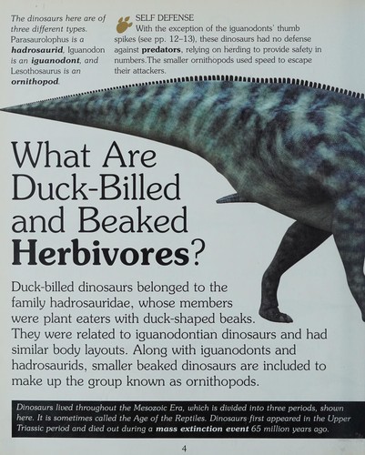 Parasaurolophus and other duck-billed and beaked herbivores