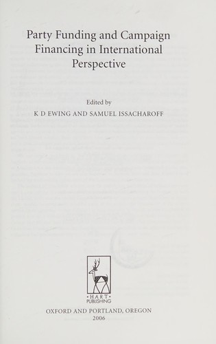Party funding and campaign financing in international perspective