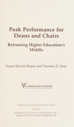 Peak Performance for Deans and Chairs