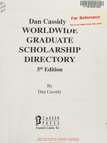 Dan Cassidy's Worldwide Graduate Scholarship Directory