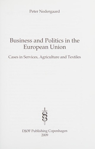 Business and Politics in the European Union