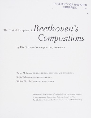The critical reception of Beethoven's compositions by his German contemporaries