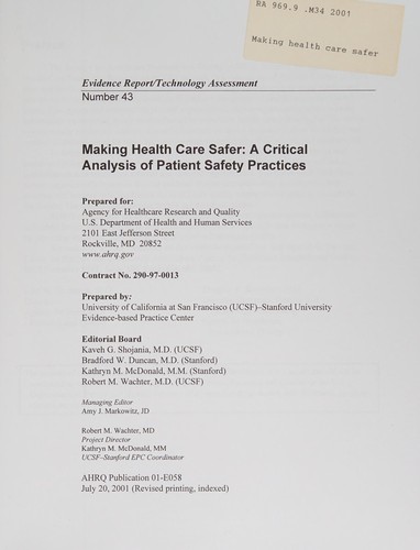 Making Health Care Safer