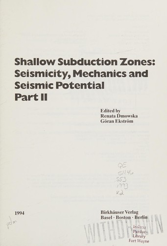 Shallow Subduction Zones