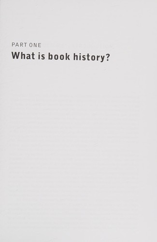 BOOK HISTORY READER; ED. BY DAVID FINKELSTEIN