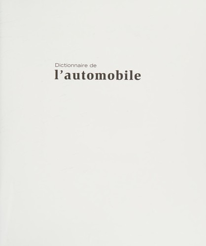 Dictionnaire de l'automobile